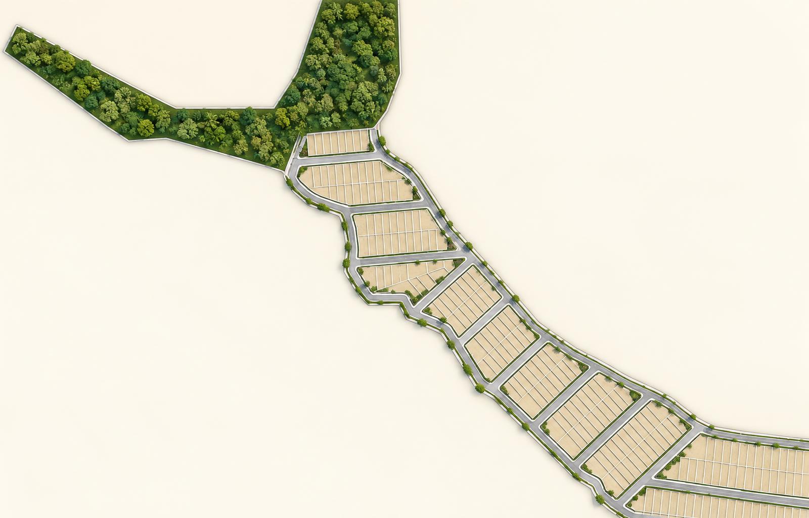 Planta ilustrada do loteamento Bosque de Japaratinga